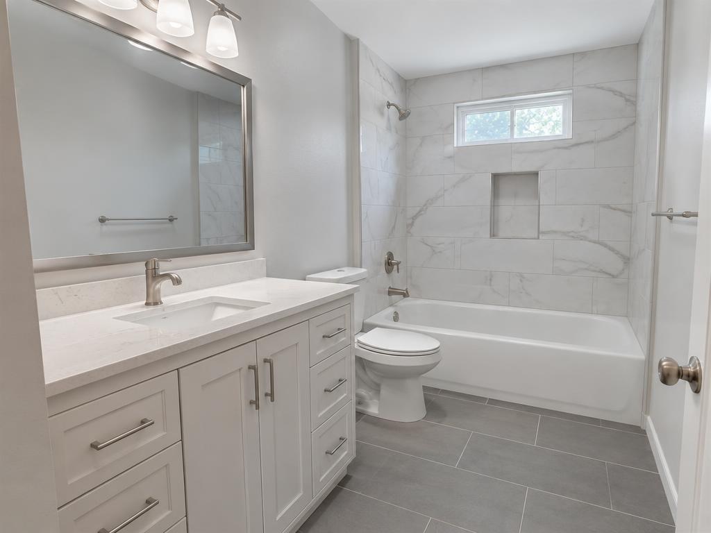 Clean, move-in ready renovated bathroom
